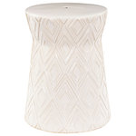 Surya - Surya Cali ACL-001 Garden Stool, White - The Cali Collection features compelling global inspired designs brimming with elegance and grace! The perfect addition for any home, these pieces will add eclectic charm to any room! Made in China with Ceramic, Ceramic. For optimal product care, wipe clean with a dry cloth. Manufacturers 30 Day Limited Warranty.
