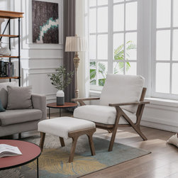 Charles Lounge Armchair (With Ottoman) - Armchairs And Accent Chairs