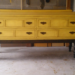 Re-purposed credenza made into a hutch - China Cabinets And Hutches