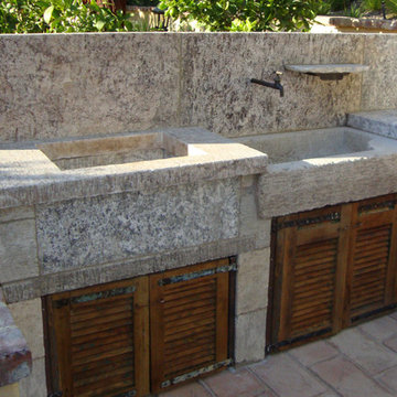 Patio layout showcasing our unique stone elements in architectural settings.
