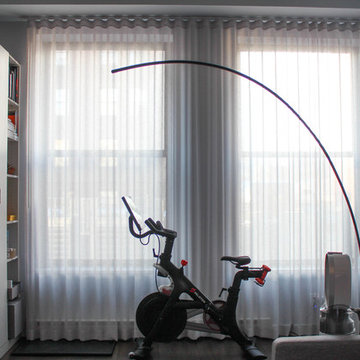 A loft 1 br condo with sheer seamless drapery