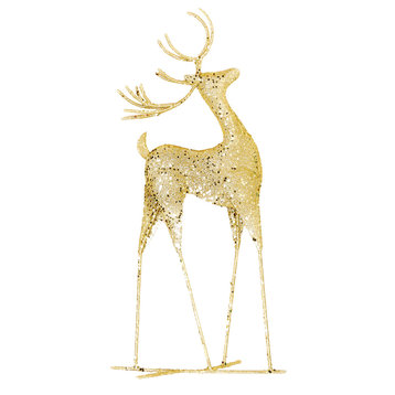 20" Gold Metal Standing Reindeer, Set of 2