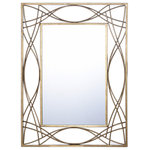 StyleCraft - Gemma - Metal Wall Mirror - Gold Finish - Showcase your design taste with the StyleCraft Lexi metal wall mirror. This rich hanging indoor wall mirror is crafted in a rectangular shape and sports a rich exterior finish. This mirror has keyhole hooks that make for easy hanging.