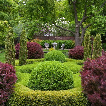 Boxwood Topiary and Reflecting Pool