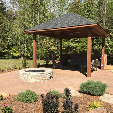 Pavilion and gas fire pit