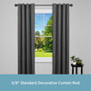 Kenney® Mae 5/8" Standard Decorative Window Curtain Rod, Black, 90-130