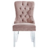 The Dame Dining Chair, Pink, Velvet (Set of 2)