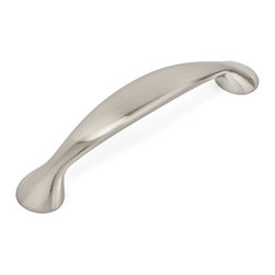 Cosmas - Cabinet Pull, 3-3/4" Hole Centers, Satin Nickel, Set of 10 - Cabinet And Drawer Handle Pulls