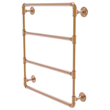 Pipeline Wall Mounted Ladder Towel Bar, Brushed Bronze, 24"