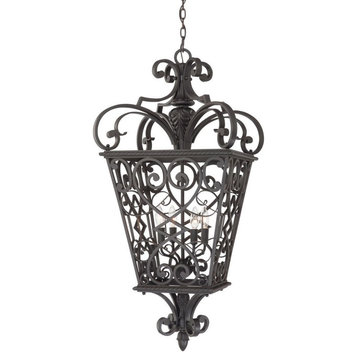 Fort Quinn - 4 Light Extra Large Hanging Lantern - Outdoor Ceiling and Hanging
