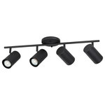 EGLO - Calloway 4 Light Fixed Track Light, Structured Black, Metal Cylinder Shades - Features: