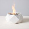 Geo Tabletop Fire Bowl With Can of Pure Fuel, White