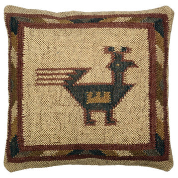Off-White Hacienda Tribal Jute & Wool 18" Pillow