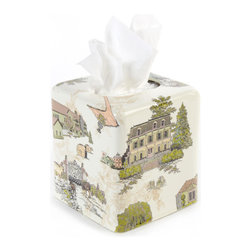 Aurora Enamel Tissue Box Cover | MacKenzie-Childs - Tissue Box Holders