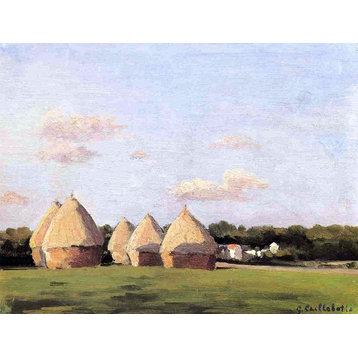 Gustave Caillebotte Harvest Landscape With Five Haystacks Wall Decal