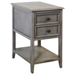 StyleCraft - Vintage Gray Two Drawer Side Table 15"Wx25"H19"D - A side table next to a bed or couch is a must, so place this Two Drawer Side Table by StyleCraft next to yours. Slate gray paint creates a vintage, natural look that can serve as a staple piece to your decor. Plus, the two drawers pull out to offer plenty of storage space.