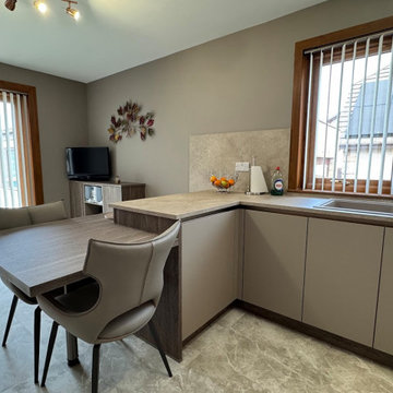 Modern Sand and Wood Kitchen in Fraserburgh