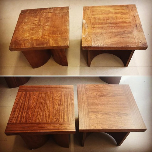 Vintage Kroehler Bentwood Coffee Table and End Table