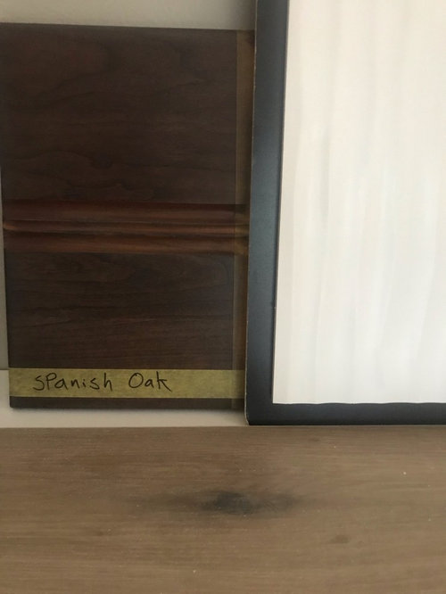 Spanish Oak Vs Dark Walnut Cabinets With White Quartz
