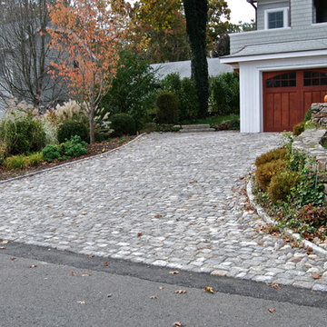 Cobblestone Driveway & Natural Outdoor Living Space