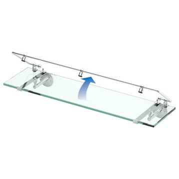 Premier Railing Glass Shelf, Chrome
