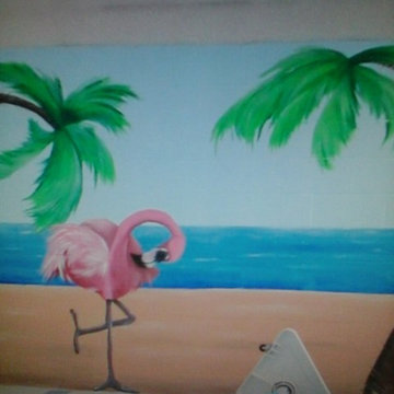 Indoor pool mural