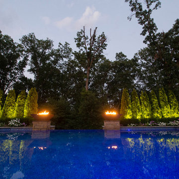 fire & water w/ infinity edge custom gunite pool