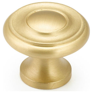 Schaub and Company 703 Colonial 1-1/4" Traditional Round Solid - Satin Brass