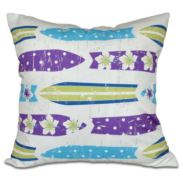 Dean, Geometric Print Pillow, Purple, 16"x16"