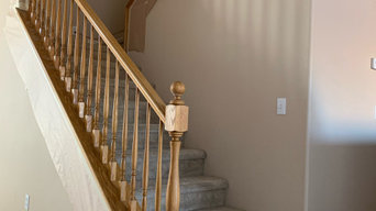 Stair Rail and Kitchen Cabinet Refinish