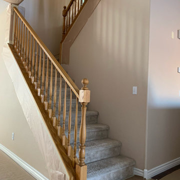 Stair Rail and Kitchen Cabinet Refinish