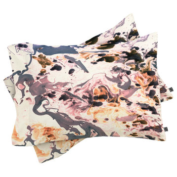 Deny Designs Amy Sia Marbled Terrain Rose Pink Pillow Shams, King