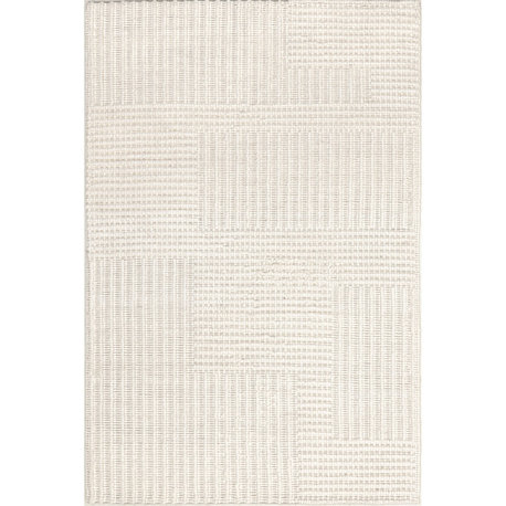 Nuloom Dorene Contemporary High-Low Striped Wool Area Rug, Ivory 8'x10'