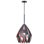 CWI LIGHTING - CWI LIGHTING 1114P16-1-271 1 Light Down Pendant with Black+Copper Finish - CWI LIGHTING 1114P16-1-271 1 Light Down Pendant with Black+Copper FinishThis breathtaking 1 Light Down Pendant with Black+Copper Finish is a beautiful piece from our Oxide collection. With its sophisticated beauty and stunning details, it is sure to add the perfect touch to your décor.Collection: OxideCollection: Black+CopperMaterial: Metal (Stainless Steel)Hanging Method / Wire Length: Comes with 72" of wireDimension(in): 19(H) x 16(Dia)Max Height(in): 91Bulb: (1)60W E26 Medium Base(Not Included)CRI: 80Voltage: 120Certification: ETLInstallation Location: DRYOne year warranty against manufacturers defect.