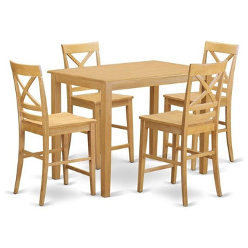5-Piece Counter Height Pub Set, Pub Table And 4 Counter Height Dining Chair