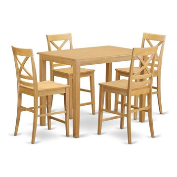 5-Piece Counter Height Pub Set, Pub Table And 4 Counter Height Dining Chair