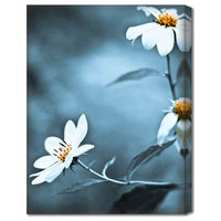 Wild Beauty II - Floral Art Canvas Print, Stone Blue, Large 30" X 40"