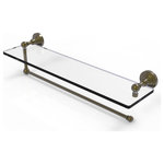 Allied Brass - Waverly Place Paper Towel Holder with 22" Glass Shelf, Antique Brass - Maximize space and efficiency with this beautiful glass shelf and paper towel holder combination.  Made of solid brass and tempered glass this classic unit will enhance any kitchen.