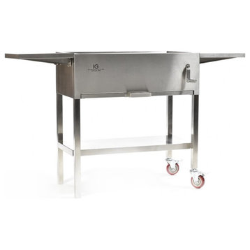 IG Charcoal BBQ Stainless Steel Charcoal Grill in Gray
