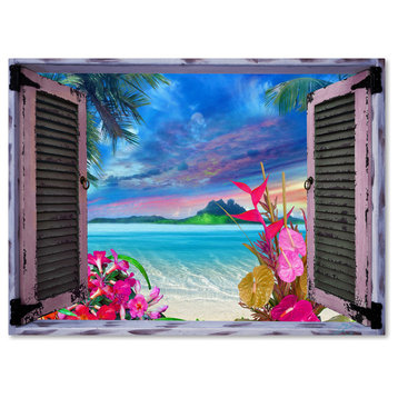 Leo Kelly 'Tropical Window to Paradise VII' Canvas Art, 24"x18"
