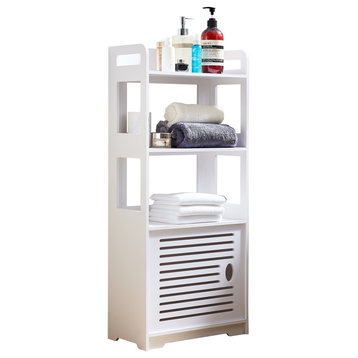Danver Wood Bathroom Floor Storage Cabinet, White