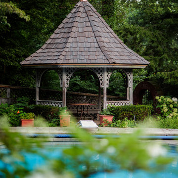 Poolside Gazebo with Staggered Brava Cedar