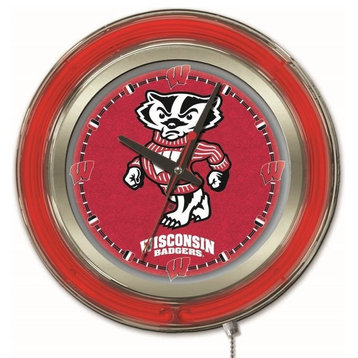 Wisconsin "Badger" Neon Clock