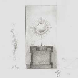 RL Goins- Original Design Sketch for Greek Key Vanity - Bathroom Vanities And Sink Consoles