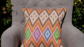 Zig Zag Multi Coloured Striped Cushion