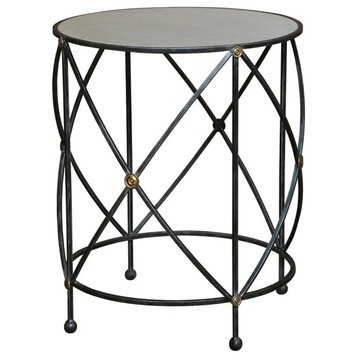 Drum & Fife Lamp Table Side Table Marble Top