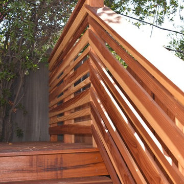 Custom Decks- Tigerwood Deck , Steps and Railing