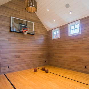 ボストンのトランジショナルスタイルのおしゃれなホームジムの写真