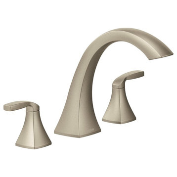 Moen Voss Brushed Nickel Two-Handle Roman Tub Faucet T693BN