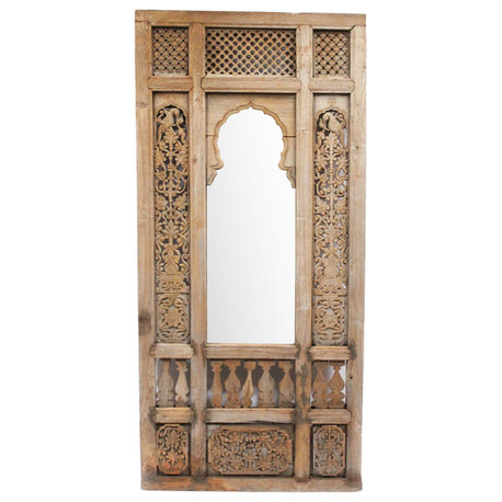 Consigned Architectural Indian Window Facade Mirror